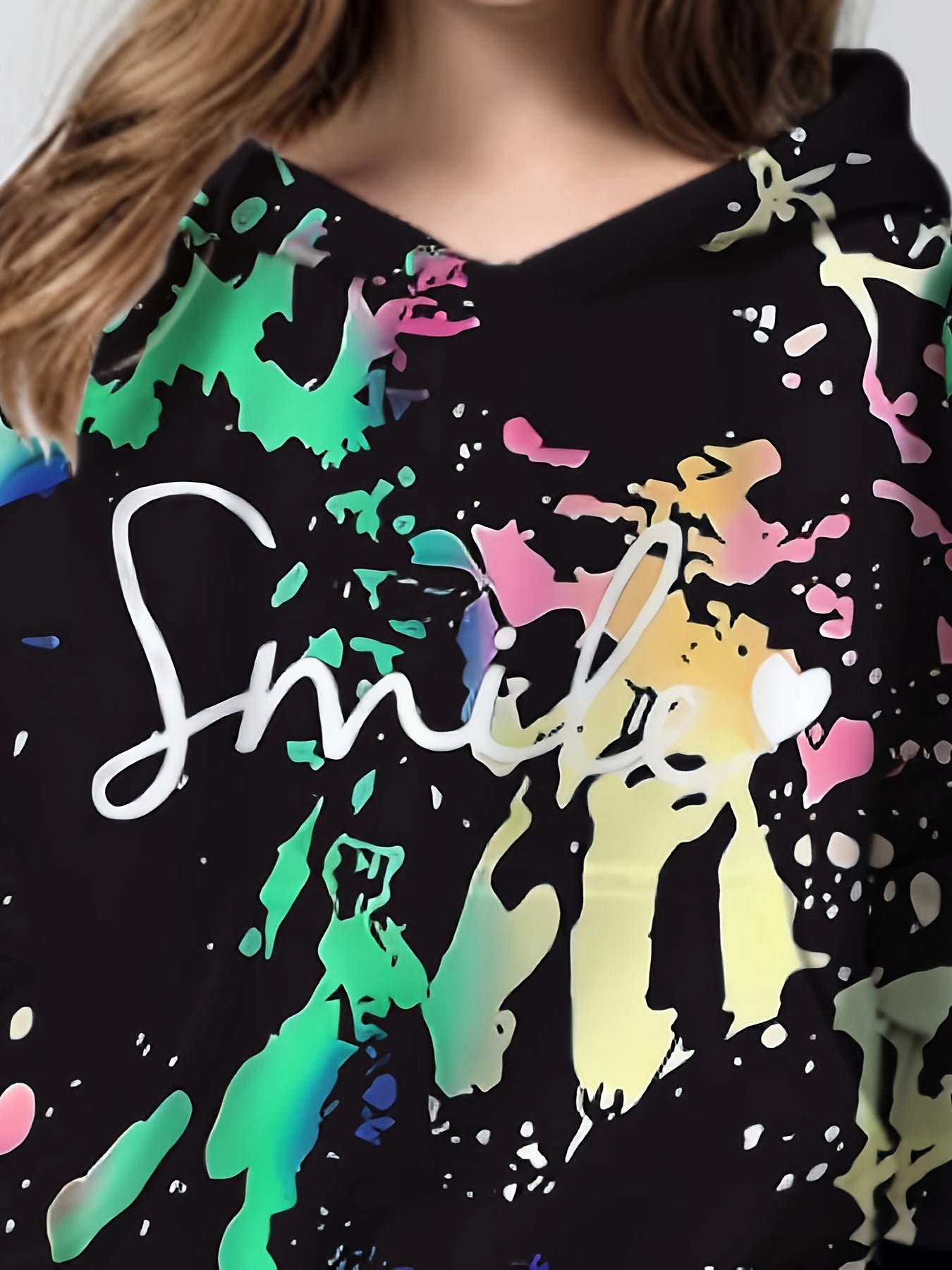 Tie Dye Graffiti Hoodies Girls Comfy Hooded Pullover Spring Fall