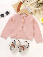 Baby Knitted Coat Toddler Girls Button Down Cardigan Top Outerwear