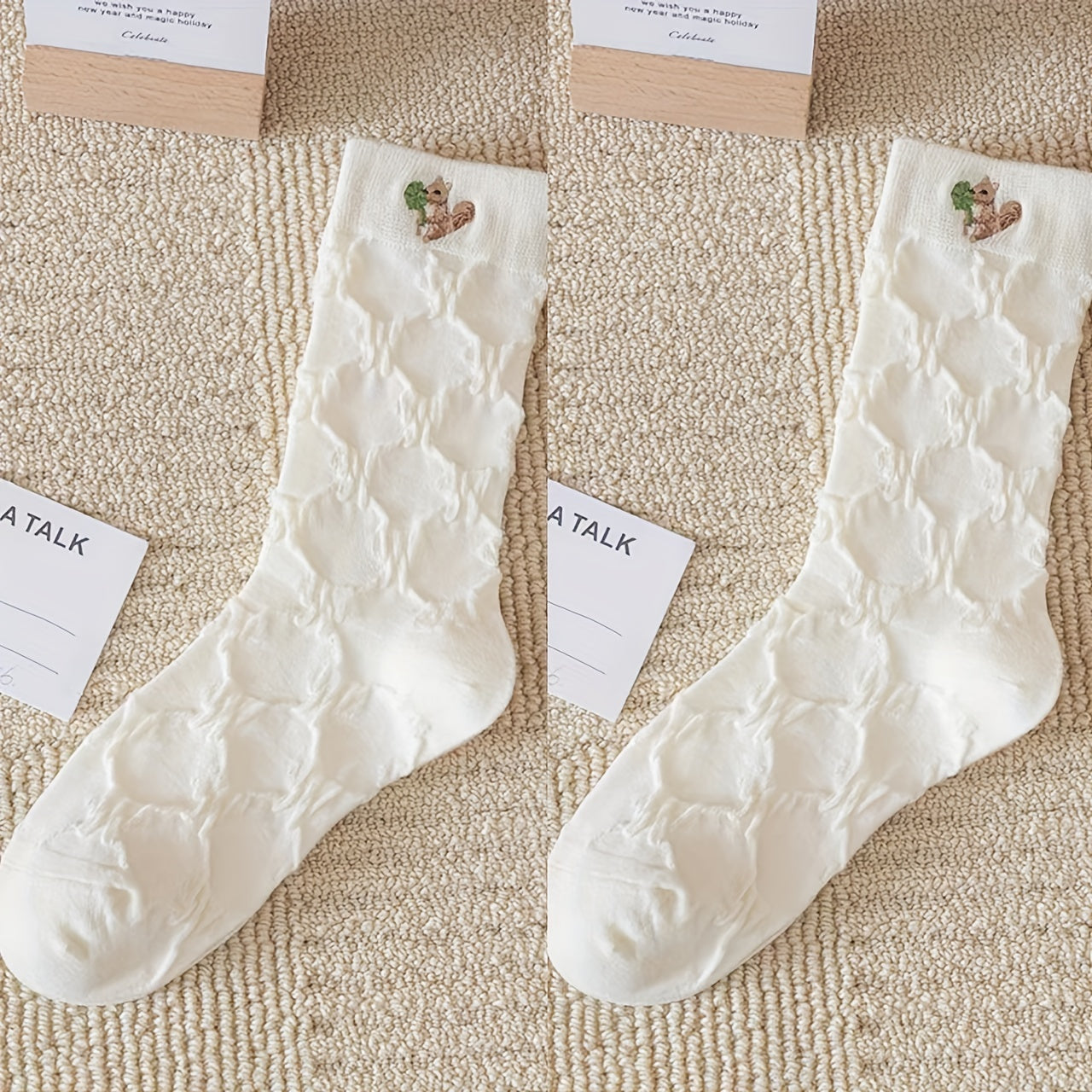 Cartoon Pattern Socks Cozy Women's Stockings