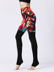 Colorblock High Waist Yoga Pants Slim Fit Butt Lifting