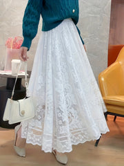 Lace Pleated Skirt Casual Summer & Spring Women's Clothing