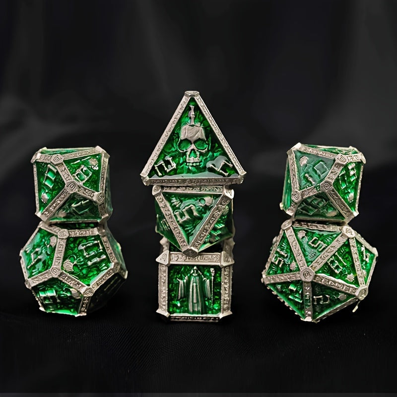 7pcs Metal Wizard Polyhedral Dices Set for RPG Board Game