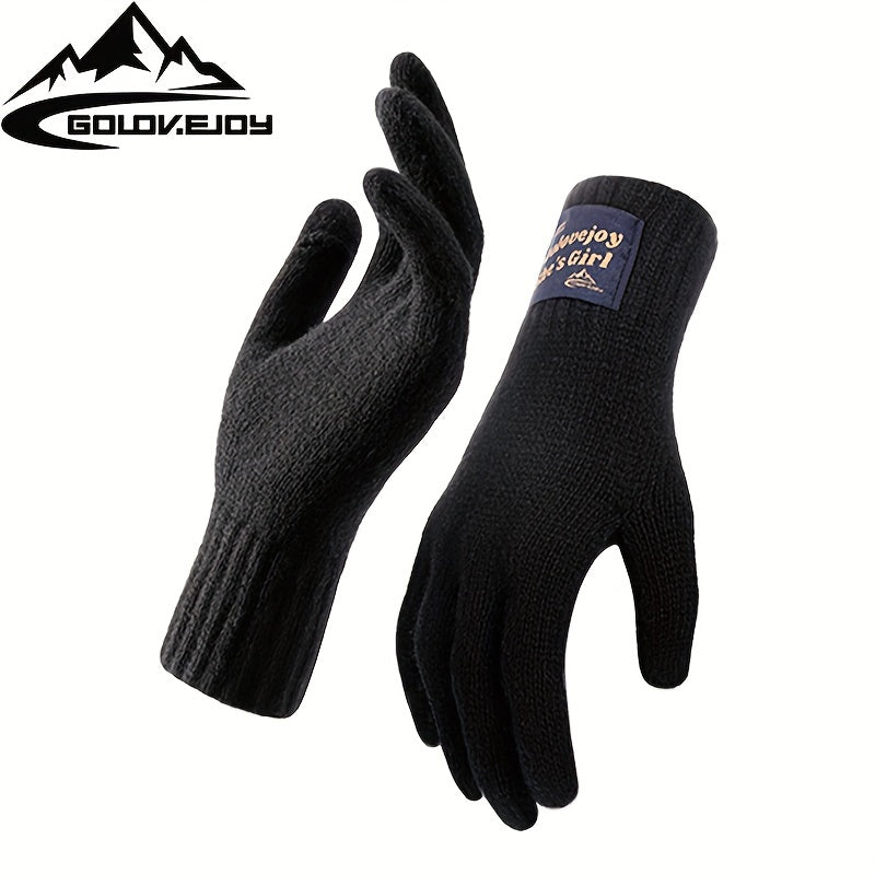 Warm Wool Knitted Gloves Winter Windproof Outdoor Cycling Touch Screen Gloves