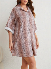 Leopard Print Button Up Oversized Blouse