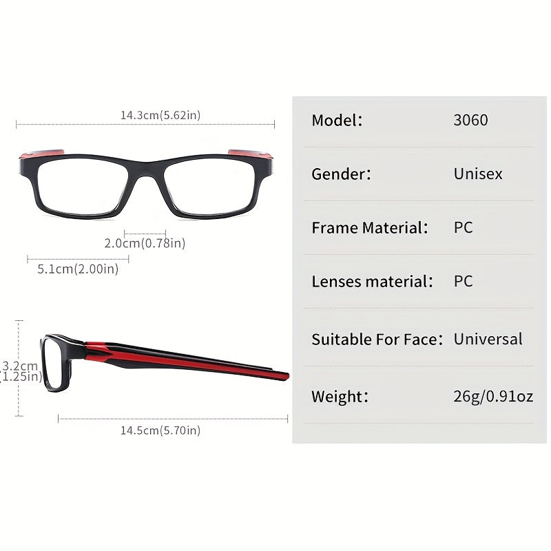1pc Men's Sporty Two Glasses Magnifying Zipper Case Packaging