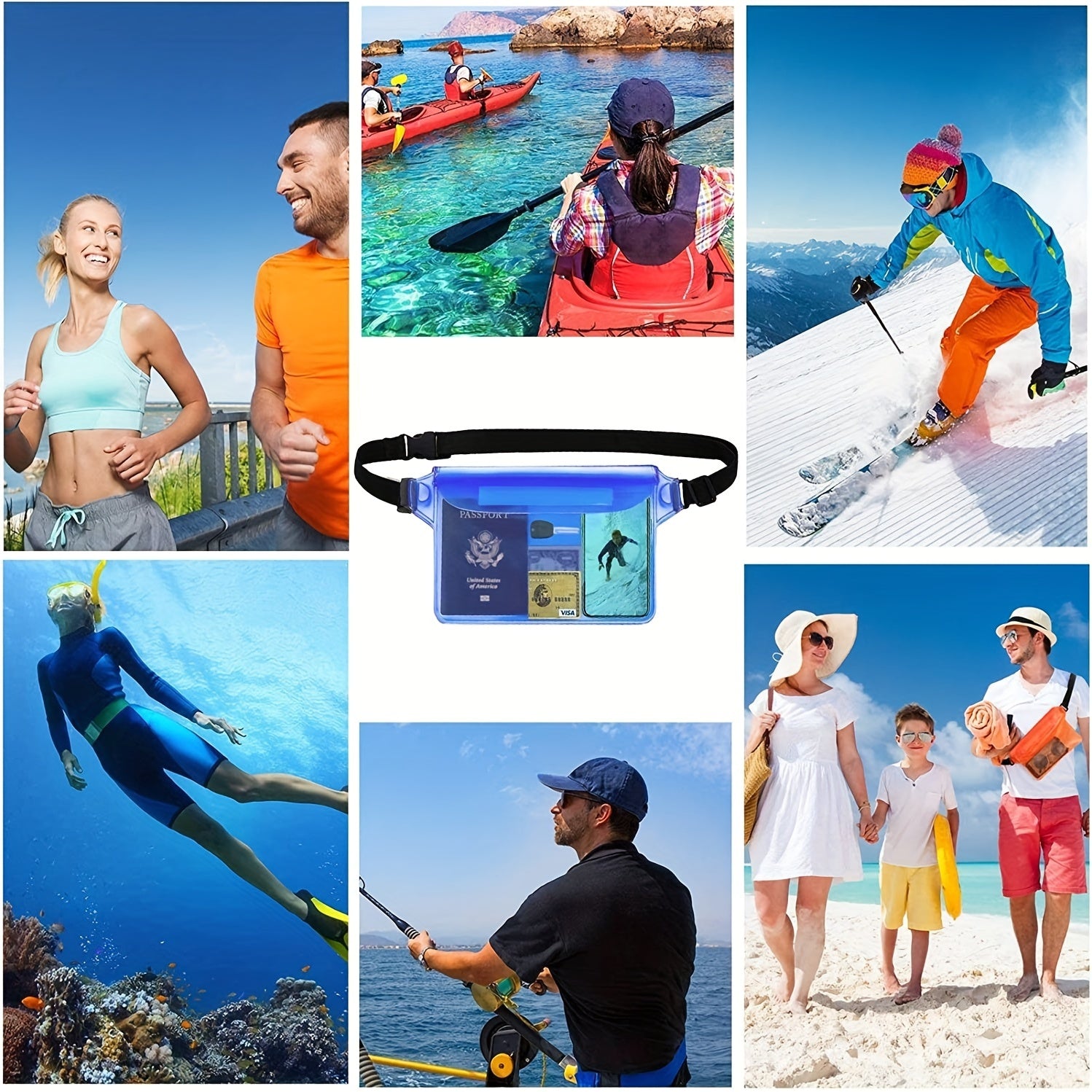 Waterproof Waist Pouch with Waist Strap for Outdoor Activities