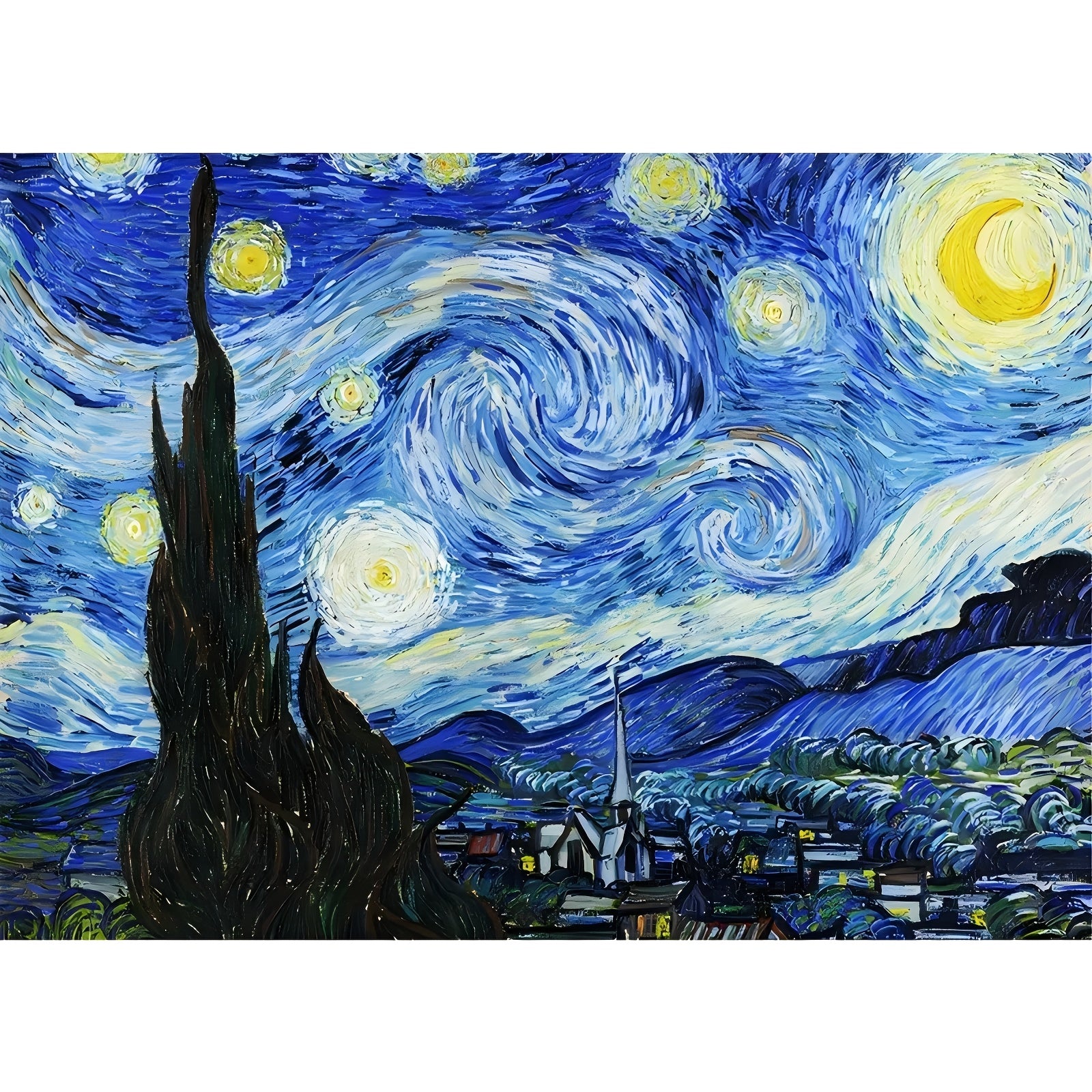 1000pcs Starry Night Puzzle with Picture and Drawing Paper