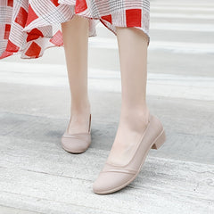 Women's Low Block Heel Shoes Waterproof Work Shoes