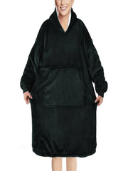 Winter Fleece Hooded Robe with Pockets