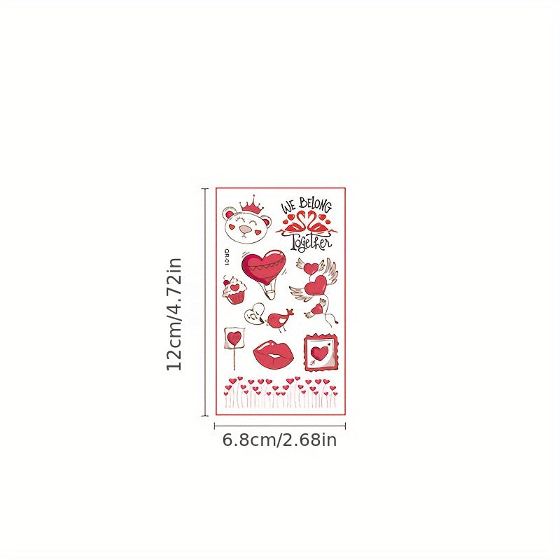 10pcs Love Tattoo Paste Couples Temporary Tattoo Stickers