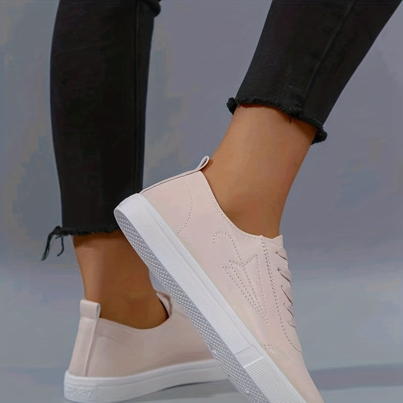 Umbrella Print Flat Sneakers Lace Up Round Toe Skate Shoes