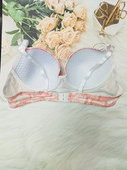Colorblock Push Up Bra & Bow Tie Panties Set