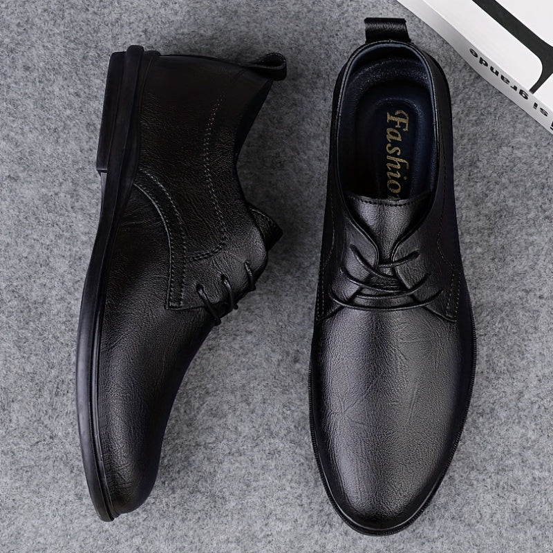 Men's British Style Leather Derby Shoes for Wedding Business