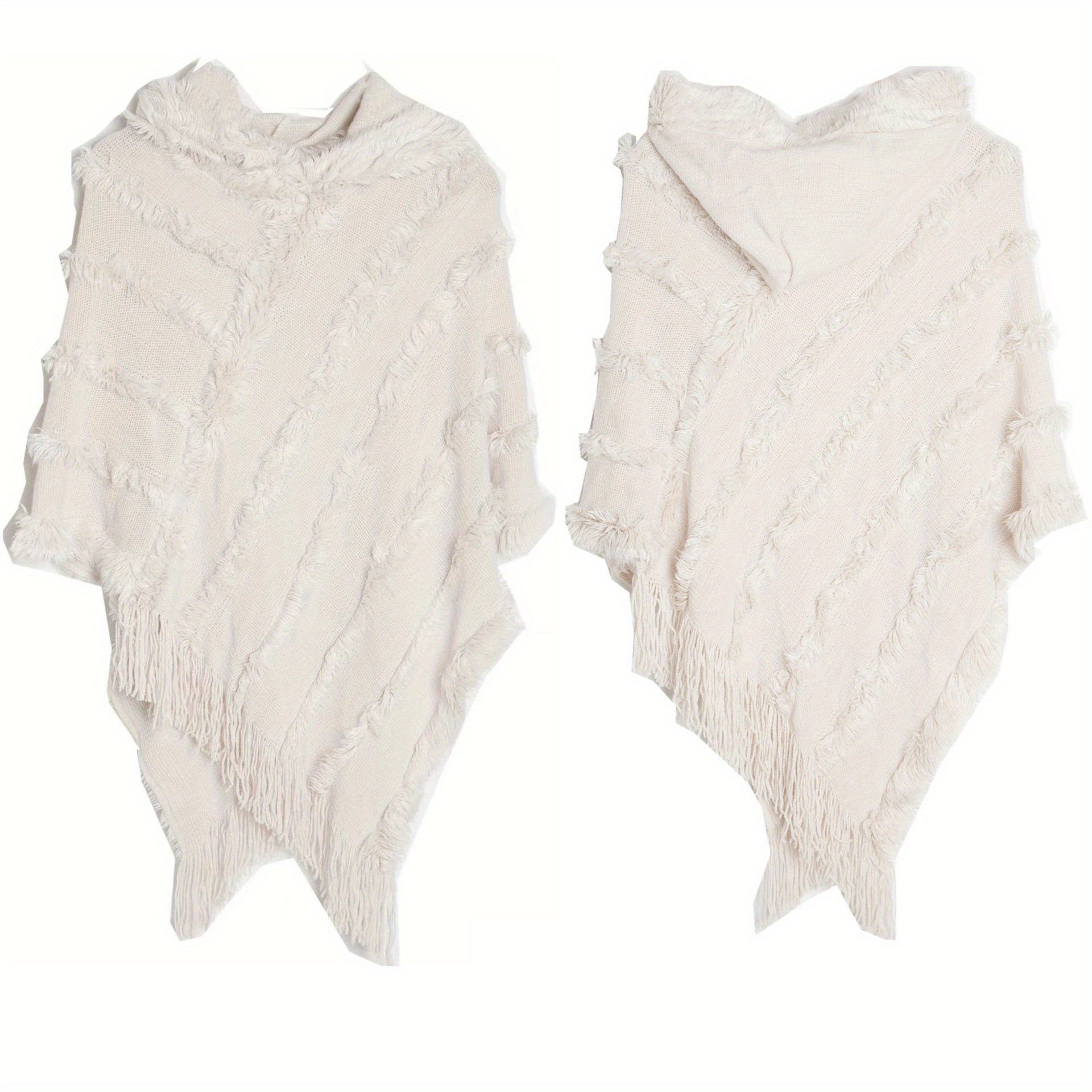 Solid Warm Poncho Hoodie Scarf Women Outdoor Windproof Scoodie
