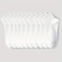 10 Pairs Short Solid Socks Women's Stockings & Hosiery