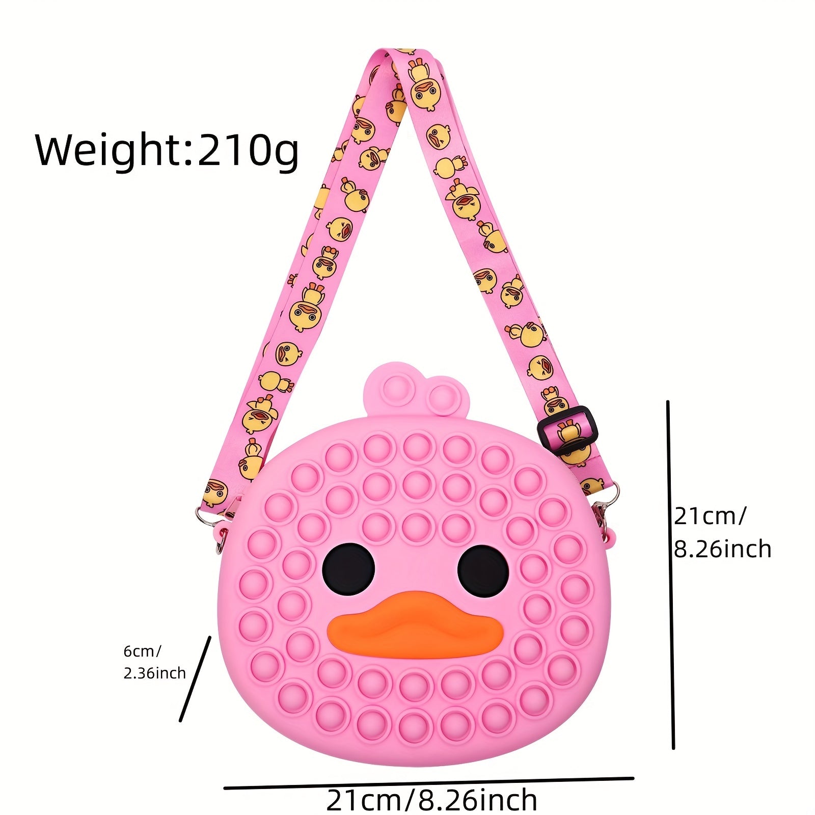 Silicone Crossbody Bag Duck Pop Bubble Purse For Girls