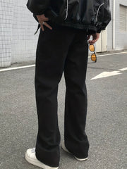 Men's Wide Leg Denim Pants Casual Loose Fit Jeans