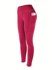 High Waist Crop Pants With Side Pocket Yoga Leggings