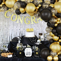 129pcs Golden Balloon Chain Set Graduation Season Birthday Decoration
