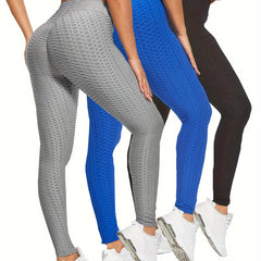 High Waist Honeycomb Yoga Pants Butt Lifting Leggings