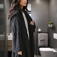 Cozy Hooded Night Robe with Belt, Women's Sleepwear