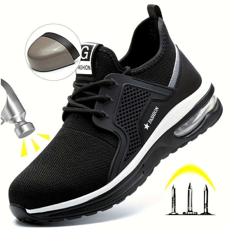 Men's Breathable Mesh Work Sneakers Anti Slip Knit Sneakers