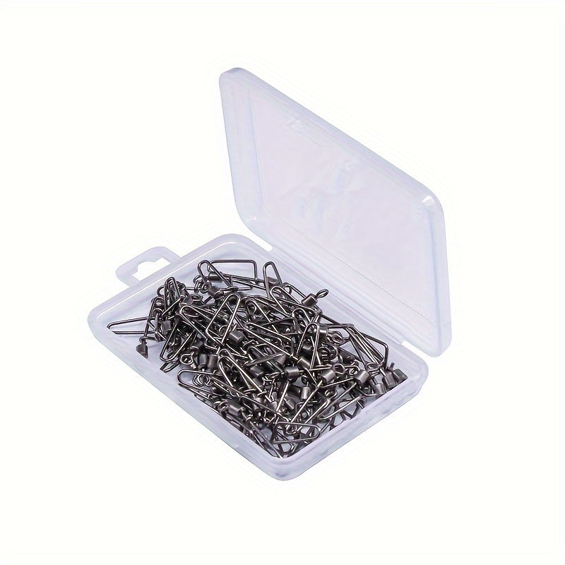 100pcs Fishing Swivels Arc Pin Line Connector Fishing Supplies