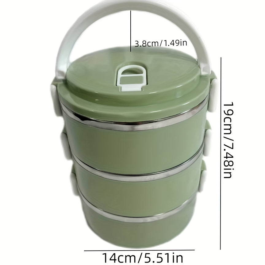 Stainless Steel 3 Layer Leak Proof Lunch Box Insulated Bento Box