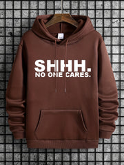 Funny Letter Print Hoodies For Men Graphic Sweatshirt With Kangaroo Pocket