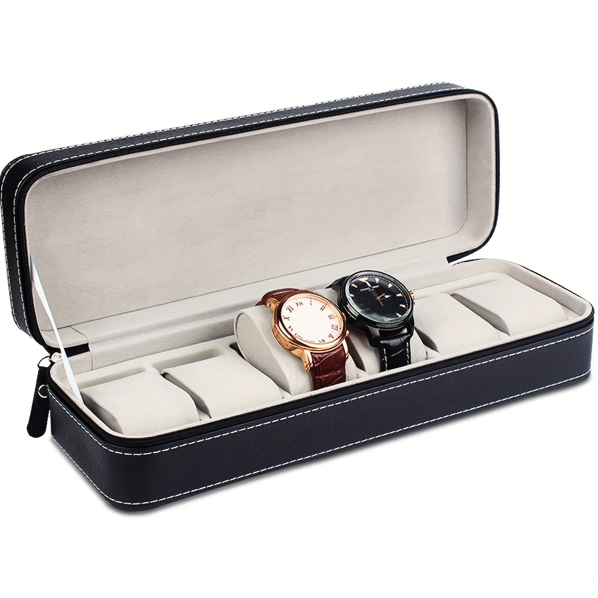 6-slot Zipper Watch Storage Box & Bag