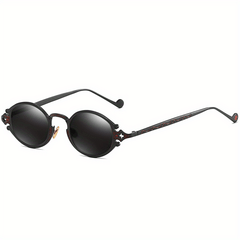 Vintage Metal Steam Punk Sunglasses Unisex Round Frame Polarized Sunglasses