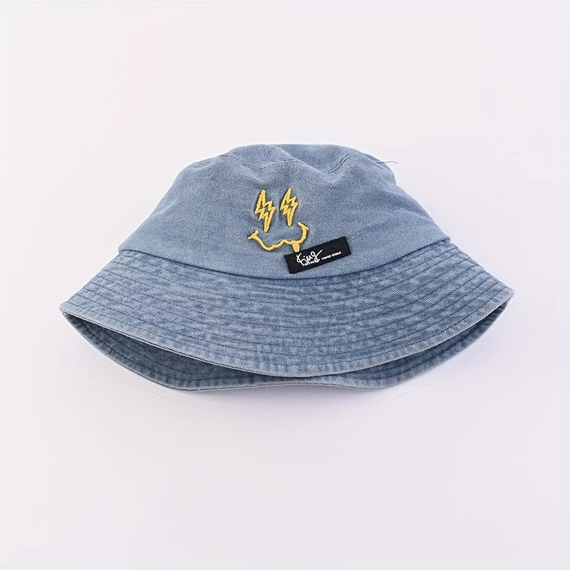 Washed Denim Bucket Hat Men Women Couple Hat
