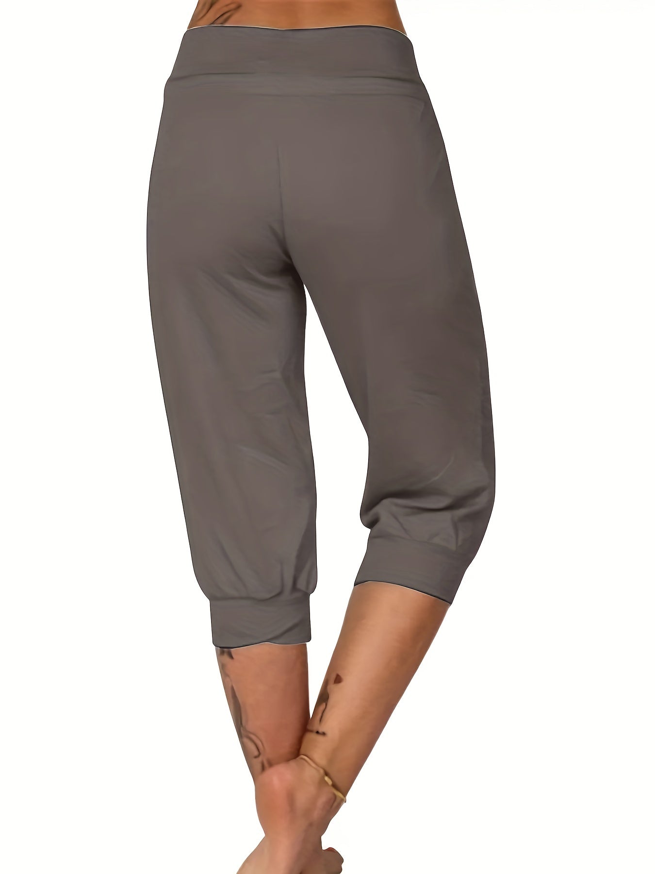 Butterfly Print Pocket Capris Pants for Women