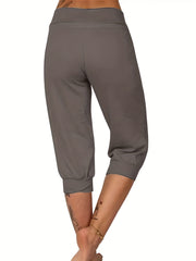 Butterfly Print Pocket Capris Pants for Women