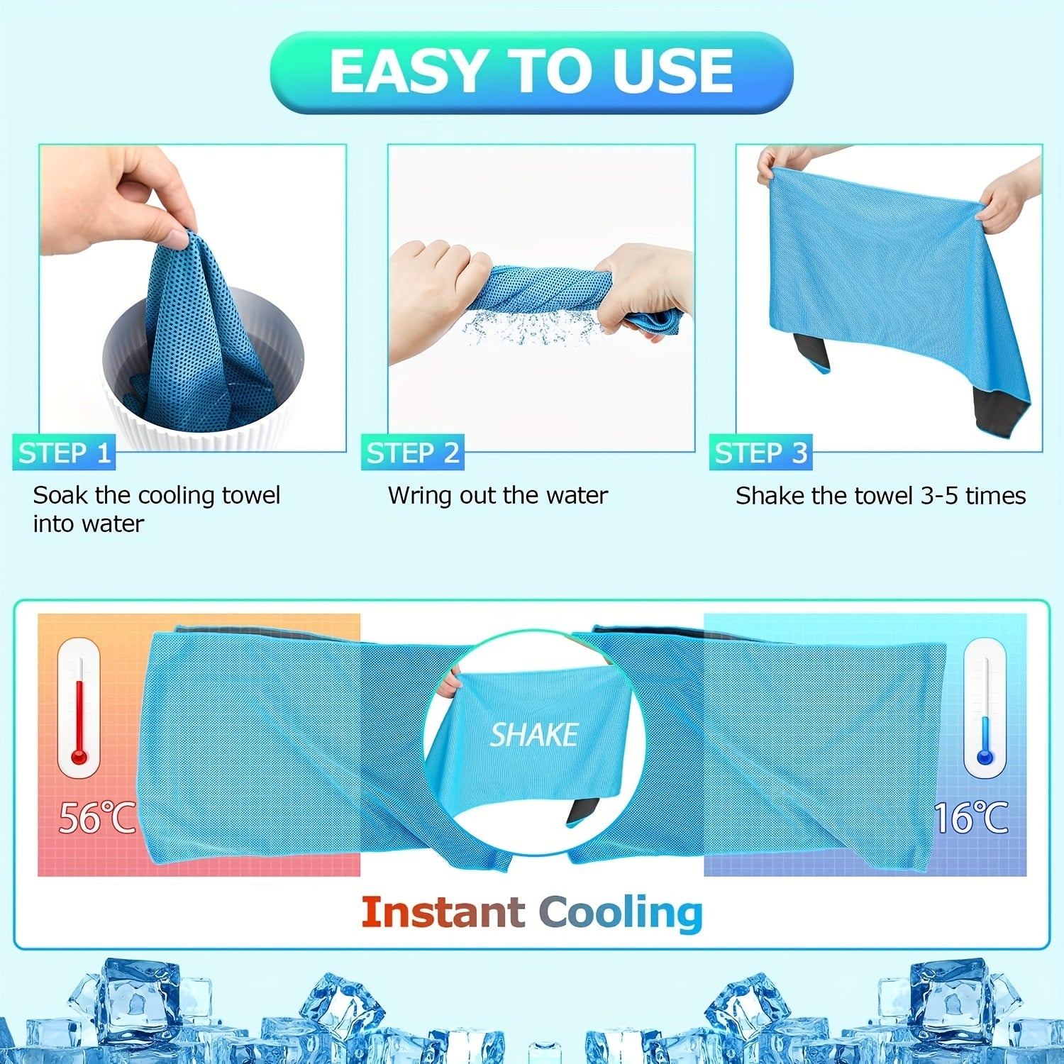 Microfiber Cooling Towel for Workout Yoga Golf Gym Camping Sport