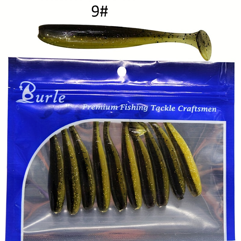 10pcs Soft Fishing Lures 2g T tail Swimbait Artificial Bait