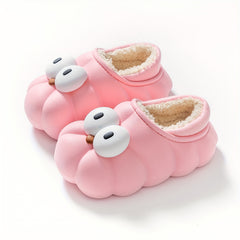 JIAGEYA Cartoon Plus Fleece House Shoes For Girls