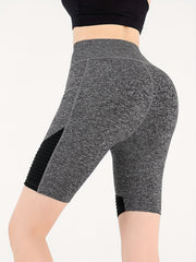 Striped Sports Shorts with Side Pockets for Women