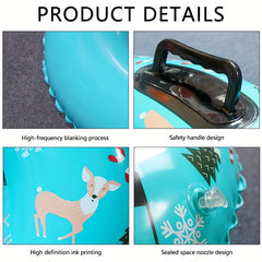PVC Inflatable Skiing Ring Winter Snowboard Safety Handle Leak Proof Cartoon
