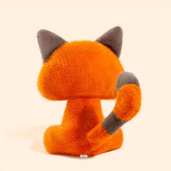 Cartoon Cat Plush Toy with Glasses Soft Polyester Stuffed Animal Light Beige