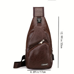 Casual Men's Shoulder Bag USB Chest Bag