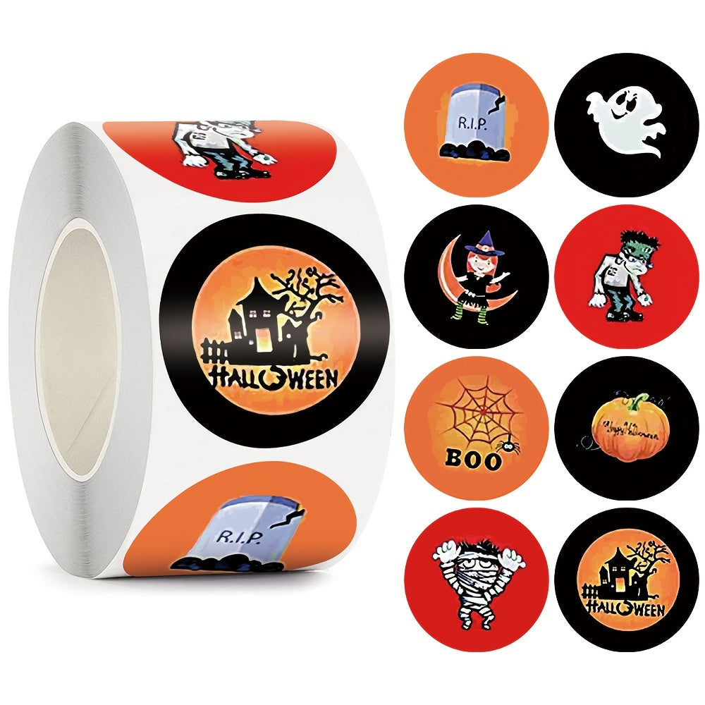 500pcs Halloween Cartoon Stickers Roll Funny Sealing Stickers