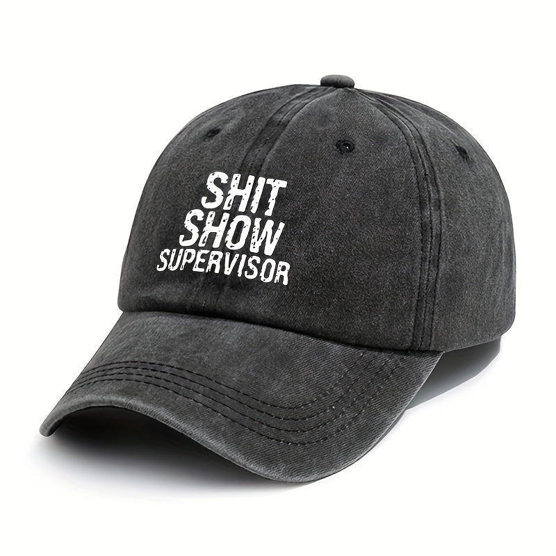 Unisex Letter Print Retro Baseball Cap Adjustable Sunscreen Hat