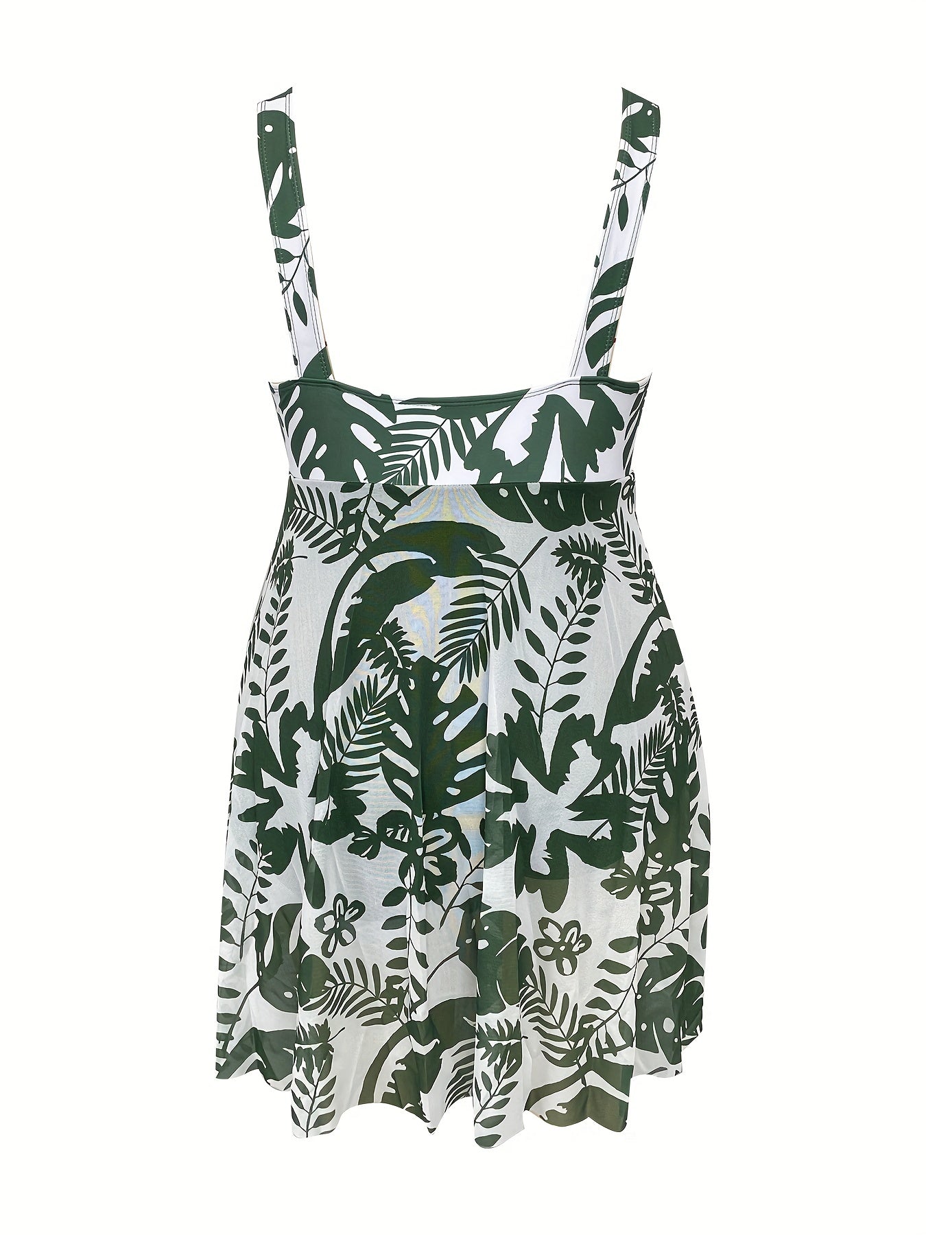 Floral Print One Piece Swim Dress Plus Size