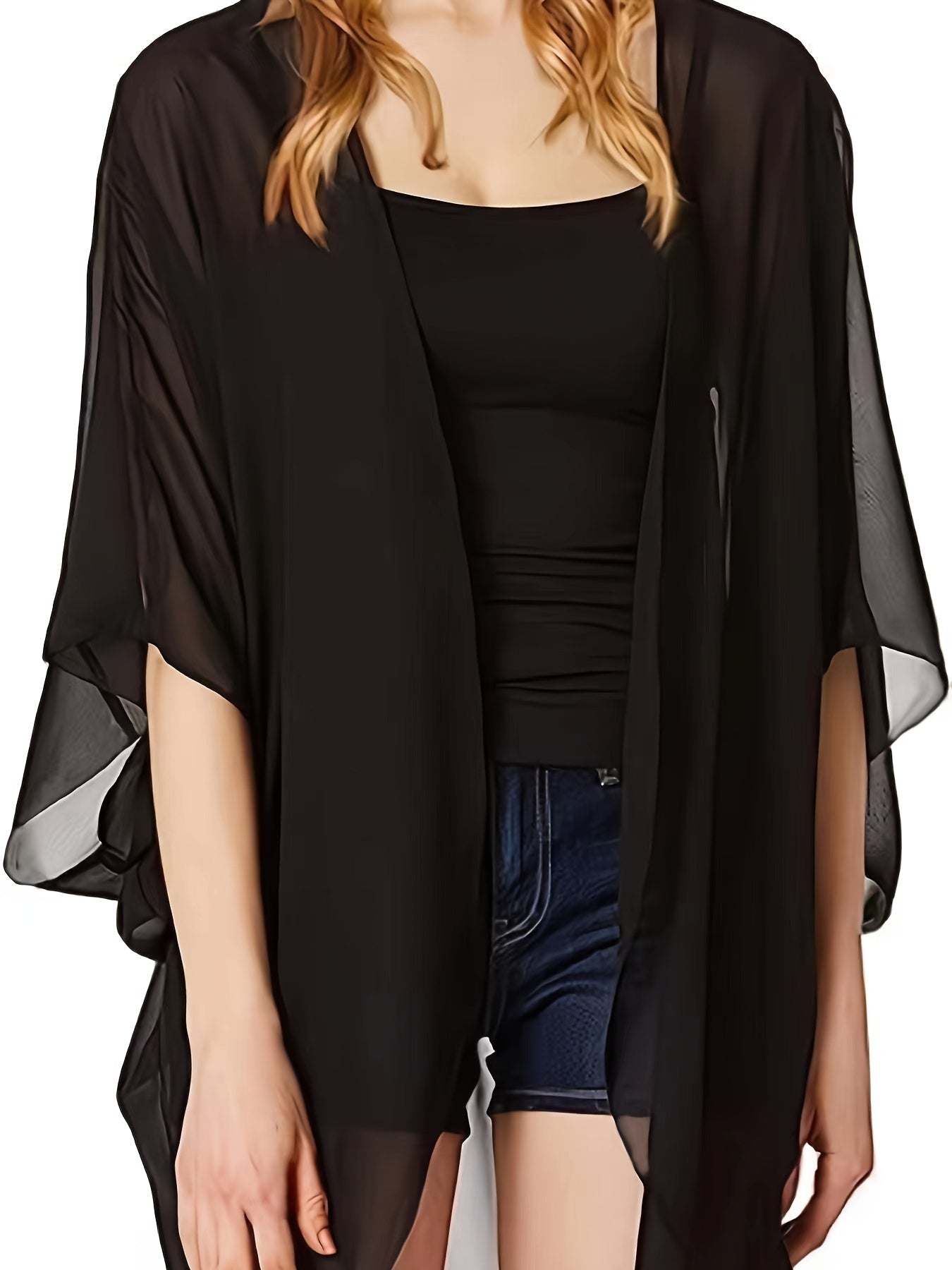 Soft Chiffon Sheer Kimono Beach Coverup Women's Swimwear
