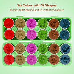 12PCS Dinosaur Shape & Egg Recognition Sorter Puzzle Sensory Toys