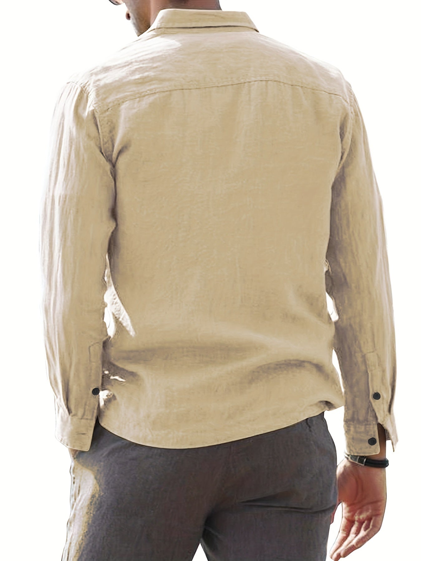 Men's Long Sleeve Button-Up Shirt for Business Occasions