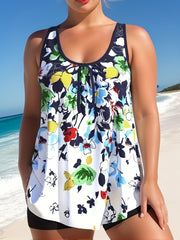 Floral Print Tankini Set with Shorts