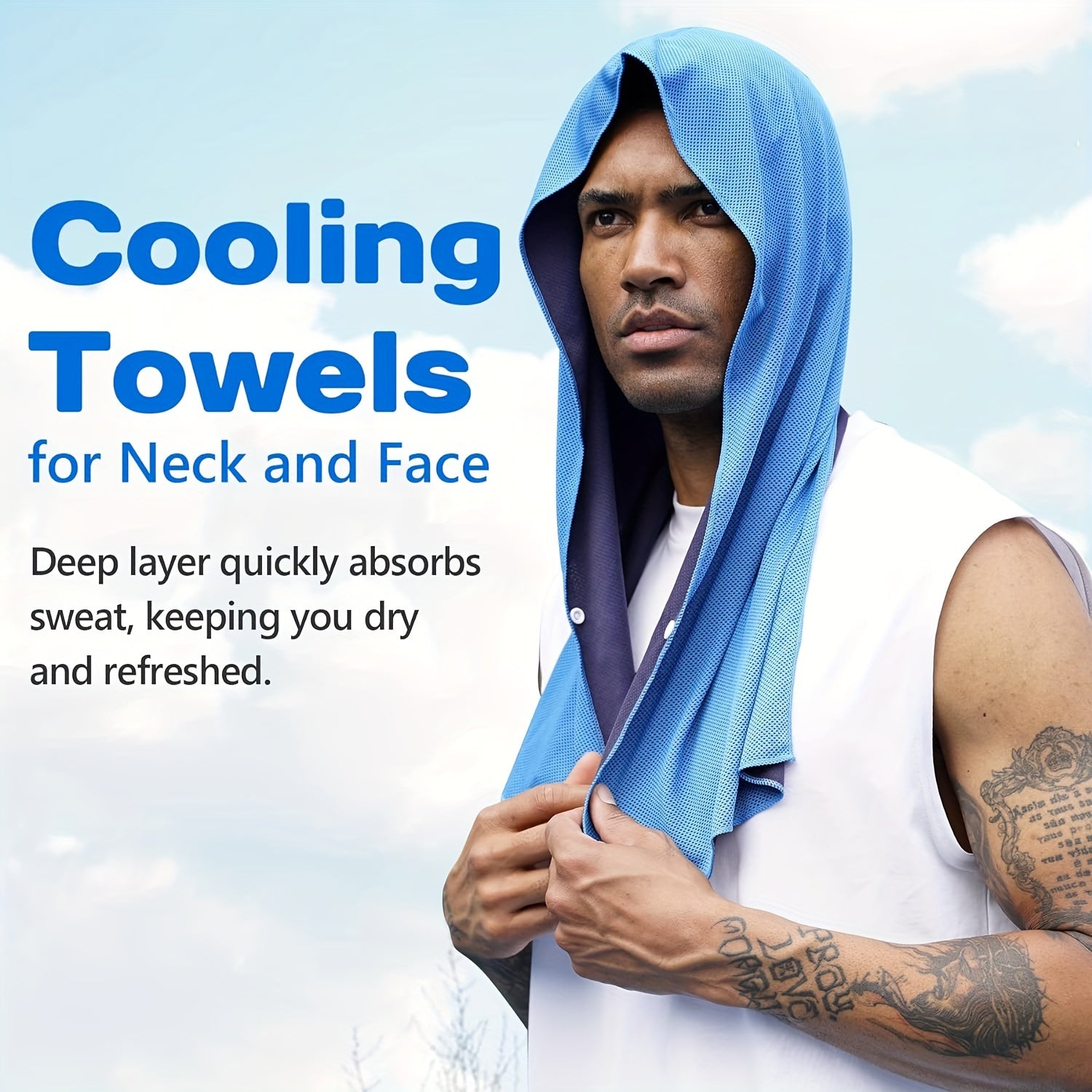Cooling Hoodie Towel Absorbent Quick Drying Cooling Towels For Neck And Face