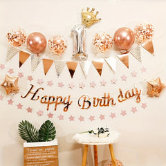 2pcs Birthday Scene Pull Flag Decoration